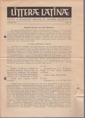 Bild des Verkufers fr Litterae Latinae, Annus 15, Fol. 3. Editae a Guilelmo Krause et Joanne Ramharter. zum Verkauf von Fundus-Online GbR Borkert Schwarz Zerfa