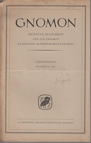 Seller image for Benedetto Riposati; Studi sui Topica di Cicerone, Milano, 1947. [Rezension aus: Gnomon, Bd. 22, 1950]. for sale by Fundus-Online GbR Borkert Schwarz Zerfa