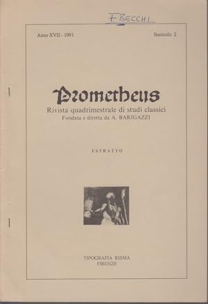 Notizie Bibliografiche. [Da: Prometheus, Anno 17, 1991, fasc. 2].