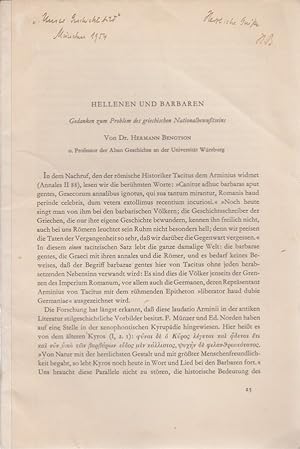 Hellenen und Barbaren. [Aus: K. Rüdinger (Hg.), Unser Geschichtsbild]. Gedanken zum Problem des g...