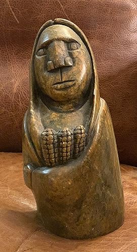 Onondaga "Uha Gwa" Corn Bringer Soapstone Hand Carved and Signed