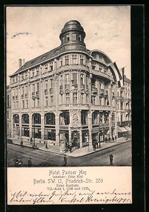 Ansichtskarte Berlin, Hotel Pariser Hof, Friedrich-Strasse 209