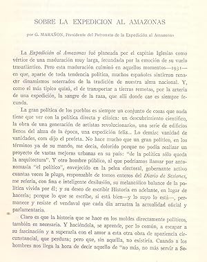 Bild des Verkufers fr SOBRE LA EXPEDICION AL AMAZONAS (EXTRAIDO ORIGINAL DEL AO 1934, ESTUDIO COMPLETO TEXTO INTEGRO) zum Verkauf von Libreria 7 Soles