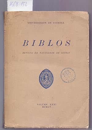 Bild des Verkufers fr BIBLOS, REVISTA DA FACULTADE DE LETRAS, UNIVERSIDADE DE COIMBRA, VOLUME XXXI, AO MCMLV zum Verkauf von Libreria 7 Soles