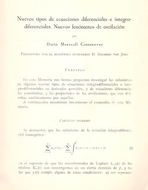 Seller image for NUEVOS TIPOS DE ECUACIONES DIFERENCIALES E INTEGRODIFERENCIALES. NUEVOS FENOMENOS DE OSCILACION (EXTRAIDO ORIGINAL DEL AO 1936, ESTUDIO COMPLETO TEXTO INTEGRO) for sale by Libreria 7 Soles