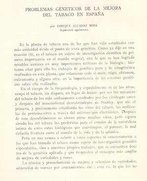 Image du vendeur pour PROBLEMAS GENETICOS DE LA MEJORA DEL TABACO EN ESPAA (EXTRAIDO ORIGINAL DEL AO 1955, ESTUDIO COMPLETO TEXTO INTEGRO) mis en vente par Libreria 7 Soles