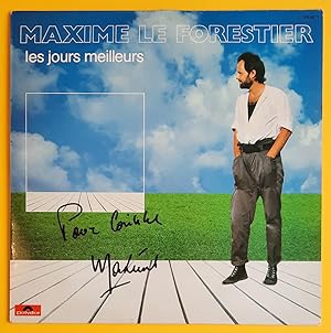 Bild des Verkufers fr Maxime Le Forestier - Les Jours meilleurs - 1983 - Rare album vinyle ddicac zum Verkauf von PhP Autographs