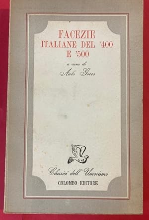 Bild des Verkufers fr Facezie Italiane del '400 e '500 . zum Verkauf von Plurabelle Books Ltd