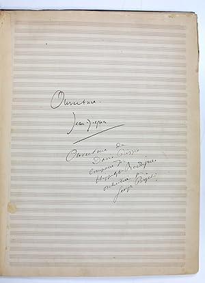 Image du vendeur pour Ouverture de David Rizzio". Autograph musical manuscript signed ("Georges Bizet"). mis en vente par Antiquariat INLIBRIS Gilhofer Nfg. GmbH