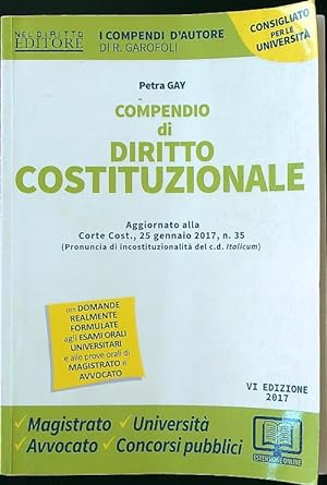 Bild des Verkufers fr Compendio di diritto costituzionale zum Verkauf von Librodifaccia