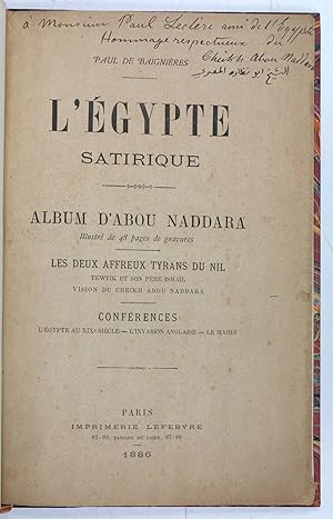 L'Égypte Satirique. Album d'Abou Naddara, illustré de 48 pages de gravues. Les deux affreux tyran...