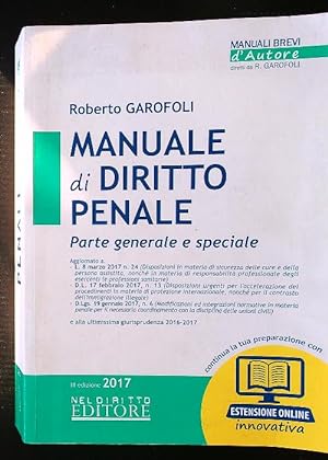 Bild des Verkufers fr Manuale di diritto penale. Parte generale e speciale zum Verkauf von Librodifaccia