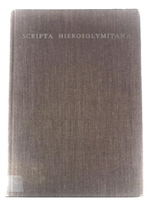 Bild des Verkufers fr Scripta Hierosolymitana, Volume XXI - Studies in Criminology zum Verkauf von World of Rare Books