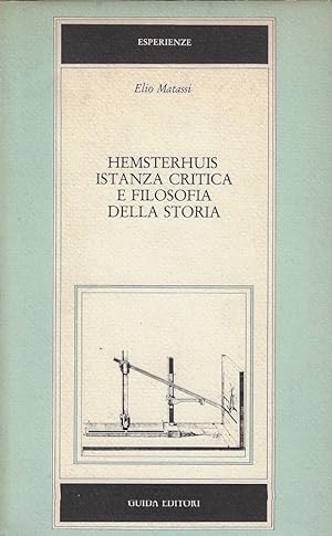 Hemsterhuis: istanza critica e filosofia della storia