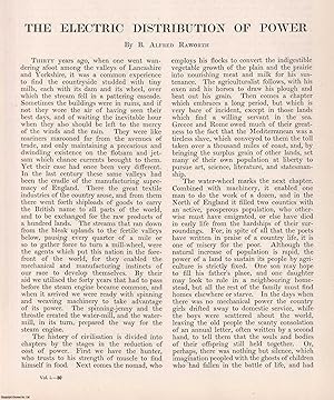 The Electric Distribution of Power. An original article from Engineering, 1901.