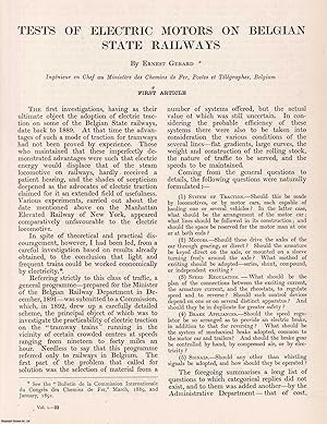 Tests of Electric Motors on Belgian State Railways. An original article from Engineering, 1901.