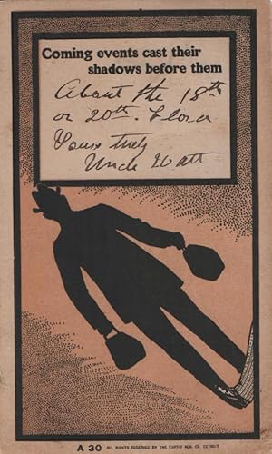 Seller image for warning postcard: Coming Events Cast Their Shadows Before Them for sale by Mobyville