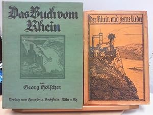 Konvolut 2 Bücher : " Das Buch vom Rhein " und " Der Rhein und seine Lieder " ( 1912 )
