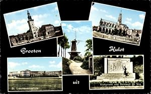 Seller image for Ansichtskarte / Postkarte Hulst Zeeland Niederlande, Monument van Reinaert de Vos, St. Willebrorduskerk, Linduineziekenhuis for sale by akpool GmbH