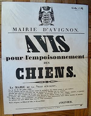 Avis pour l'empoisonnement des chiens.