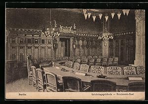 Bild des Verkufers fr Ansichtskarte Berlin-Tiergarten, Innenansicht des Bundesrats-Saal im Reichstagsgebude zum Verkauf von Bartko-Reher