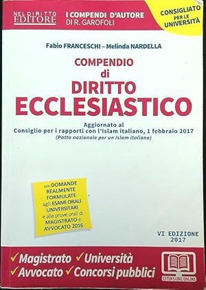 Bild des Verkufers fr Compendio di diritto ecclesiastico zum Verkauf von Librodifaccia