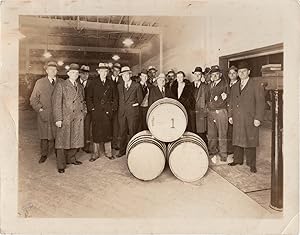 Original photograph of the first legal whiskey produced during prohibition in Cincinnati, Ohio, 1933