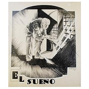 DIBUJO ORIGINAL DE ENRIQUE REQUENA ESCALADA PARA LA PUBLICACIÓN DE EL SUEÑO POR O. HENRY (OBRA PO...