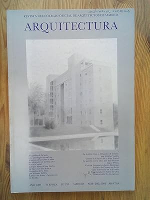 Image du vendeur pour Arquitectura. Revista del Colegio Oficial de Arquitectos de Madrid, 233, 1981. Alejandro de la Sota mis en vente par Vrtigo Libros