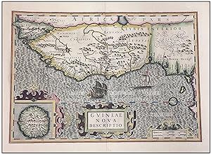 MAPA ANTIGUO DEL SIGLO XVII. GUINEAE NOVA DESCRIPTIO.