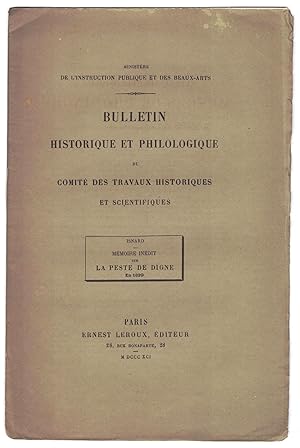 Mémoire inédit sur la peste de Digne de 1629.