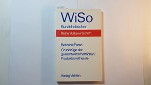 Bild des Verkufers fr Grundzge der gesamtwirtschaftlichen Produktionstheorie zum Verkauf von Gebrauchtbcherlogistik  H.J. Lauterbach