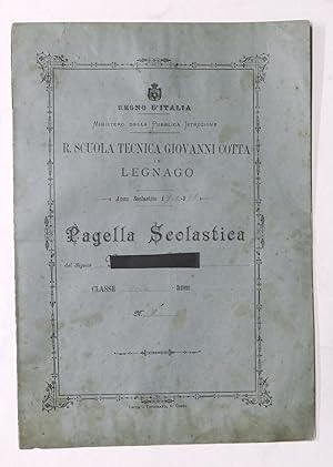 Seller image for R. Scuola Tecnica Giovanni Cotta in Legnago Pagella Scolastica Anno 1900 / 1901 for sale by Chartaland