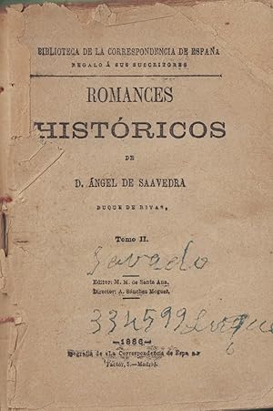 Imagen del vendedor de ROMANCES HISTRICOS. Tomo II. a la venta por Librera Torren de Rueda