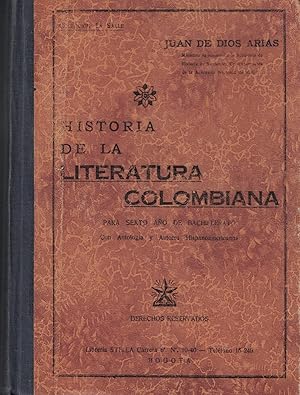 Imagen del vendedor de HISTORIA DE LA LITERATURA COLOMBIANA. Para sexto ao de bachillerato. a la venta por Librera Torren de Rueda