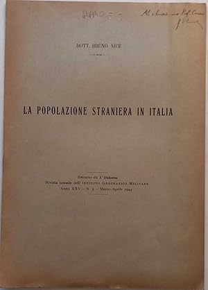 Immagine del venditore per La popolazione straniera in Italia venduto da librisaggi