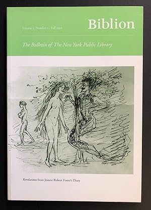 Seller image for Biblion : The Bulletin of the New York Public Library, Volume 5, Number 1 (Fall 1996) for sale by Philip Smith, Bookseller