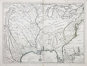 "Carte de la Louisiane et du cours du Mississipi" - Louisiana Florida Mississippi Carolina North ...