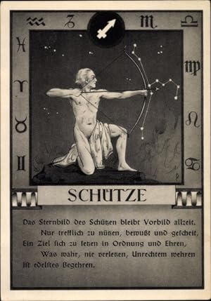 Ansichtskarte / Postkarte Sternzeichen Schütze, Das Sternbild des Schützen bleibt Vorbild allzeit