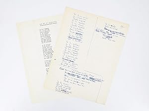 Ensemble complet du manuscrit et du tapuscrit de la chanson de Boris Vian intitulée "Si tu m'aima...