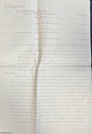 North Lopham, Norfolk. Copy of Petition to Stay Proceedings in the case of John Buckenham v John,...