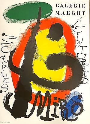 JOAN MIRO: peintures murales - 49 x 67 cm LITHOGRAPH