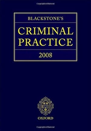 Seller image for Blackstone's Criminal Practice 2008 for sale by WeBuyBooks