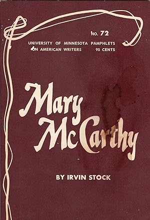 Immagine del venditore per Mary McCarthy - American Writers 72: University of Minnesota Pamphlets on American Writers venduto da A Cappella Books, Inc.