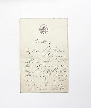 Immagine del venditore per An Original Hand Written University Pitt Club Letter and Signed by Prince Albert Victor, Duke of Clarence and Avondale to Lady Maine. venduto da Lasting Words Ltd
