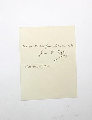 Seller image for An Original Hand Written Letter and Signed by Publisher James Thomas Fields. for sale by Lasting Words Ltd