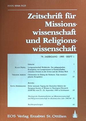 Bild des Verkufers fr Christentum im Dialog der Kulturen. Eine westeuropische Perspektive - in: Zeitschrift fr Missionswissenschaft und Religionswissenschaft : 1995 / Heft 1. zum Verkauf von books4less (Versandantiquariat Petra Gros GmbH & Co. KG)