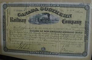 Canada Southern Railway Company stock certificate, 70 shares, no. 023664. - From the text: This c...