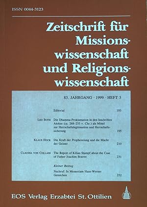 Imagen del vendedor de Die Kraft der Prophezeiung und die Macht der Geister - in: Zeitschrift fr Missionswissenschaft und Religionswissenschaft : 1999 / Heft 3. a la venta por books4less (Versandantiquariat Petra Gros GmbH & Co. KG)