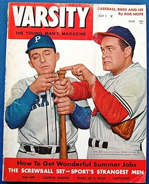 VARSITY - THE YOUNG MAN'S MAGAZINE (May-June 1949) BING CROSBY AND BOB HOPE COVER (Baseball)
